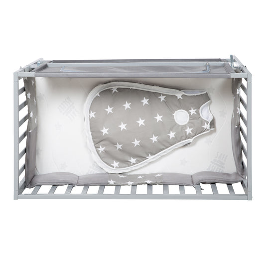 Room Bed 'safe asleep®', 60 x 120 cm, 'Little Stars', Beistellbett inkl. Zubehör, taupe lackiert