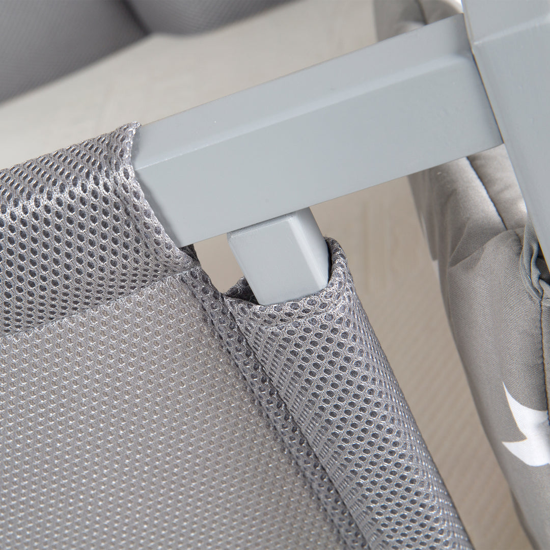 Room Bed 'safe asleep®', 60 x 120 cm, 'Little Stars', Beistellbett inkl. Zubehör, taupe lackiert