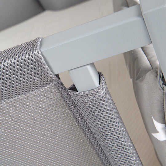 Room Bed 'safe asleep®', 60 x 120 cm, 'Little Stars', Beistellbett inkl. Zubehör, taupe lackiert