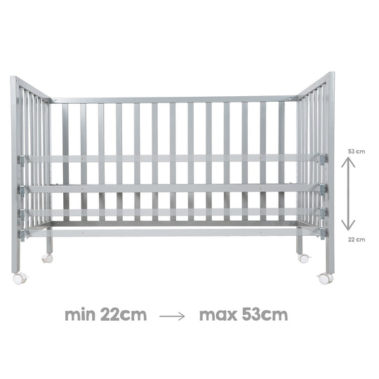 Room Bed 'safe asleep®', 60 x 120 cm, 'Little Stars', Beistellbett inkl. Zubehör, taupe lackiert