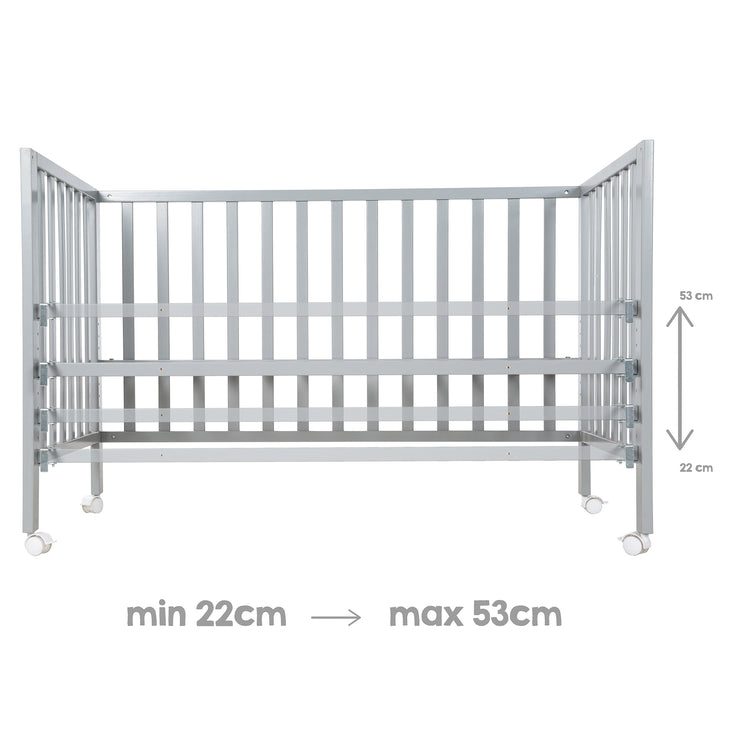 Room Bed 'safe asleep®', 60 x 120 cm, 'Little Stars', Beistellbett inkl. Zubehör, taupe lackiert