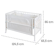 Room Bed 'safe asleep®', 60 x 120 cm, 'Sternenzauber', Beistellbett inkl. Zubehör, weiß lackiert
