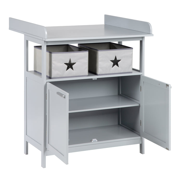 Changing Table 'Hamburg' with Top, 2 Doors & Boxes, Wall-Mounted, Changing Height 92 cm