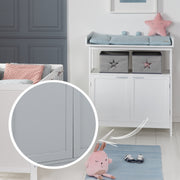 Wrapping chest of drawers 'Hamburg' with approach, 2 doors & boxes, wall attachment, wrap height 92 cm