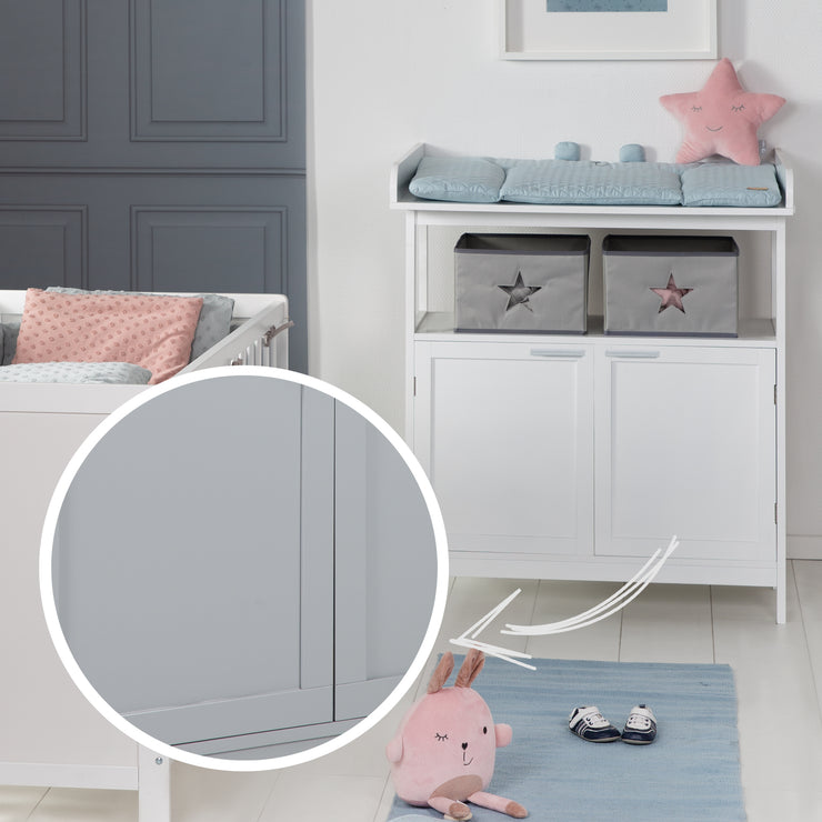 Wrapping chest of drawers 'Hamburg' with approach, 2 doors & boxes, wall attachment, wrap height 92 cm
