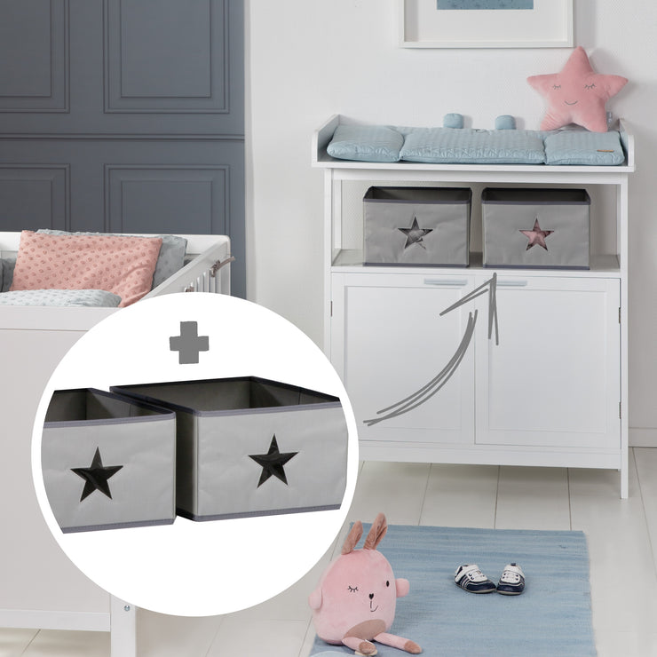 Wrapping chest of drawers 'Hamburg' with approach, 2 doors & boxes, wall attachment, wrap height 92 cm