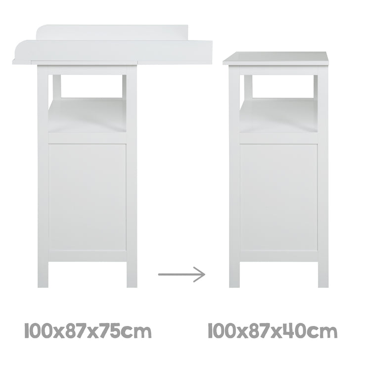 Changing table 'Hamburg' with extension, 2 doors & boxes, wall mounting, changing height 92 cm