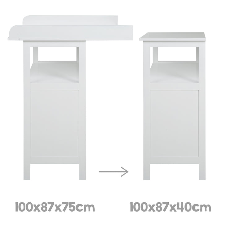 Wickelkommode 'Hamburg' mit Wickelansatz, 2 Türen, 2 Boxen & Wandbefestigung, Wickelhöhe 92 cm