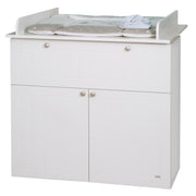 Changing table 'Mia' with changing attachment, country style white, 1 drawer, 2 doors, changing height 93 cm