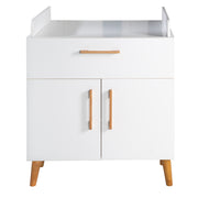 Nursery set 'Mick', incl. combi bed, wrap-and-wrap & 3-door closet, white/gold oak