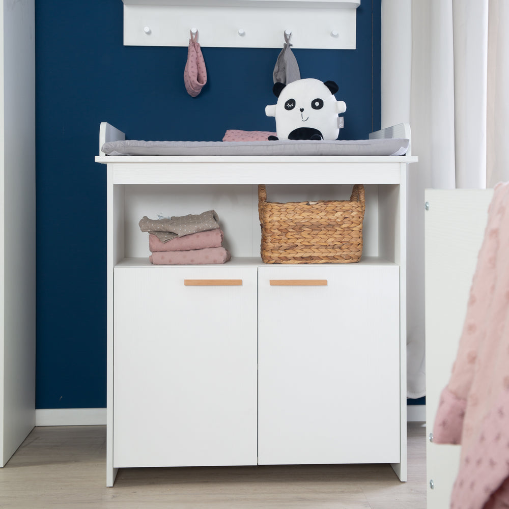 Wickelkommode 'Anton' inkl. Wickelansatz, mit 2 Türen & 1 Fach, Wickelhöhe 90 cm