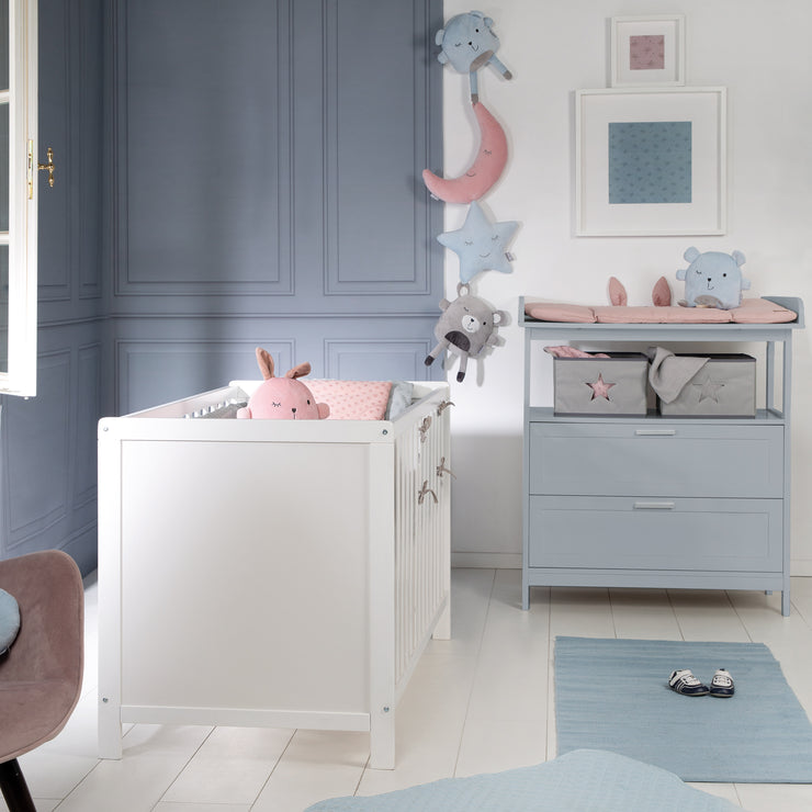 Changing table 'Hamburg' with extension, 2 drawers & boxes, wall mounting, changing height 92 cm