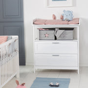 Chambre bébé duo "Hamburg" - Lit bébé 60x120 + Commode à langer - Blanc