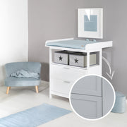 Wickelkommode 'Hamburg' mit Ansatz, 2 Schubladen, 2 Boxen, Wandbefestigung, Wickelhöhe 92 cm