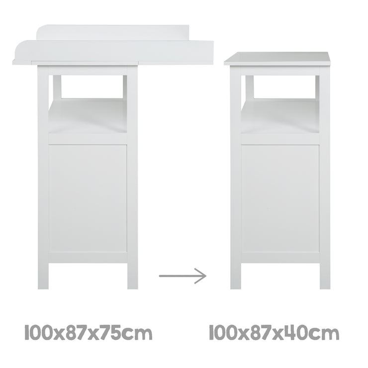 Wickelkommode 'Hamburg' mit Ansatz, 2 Schubladen, 2 Boxen, Wandbefestigung, Wickelhöhe 92 cm