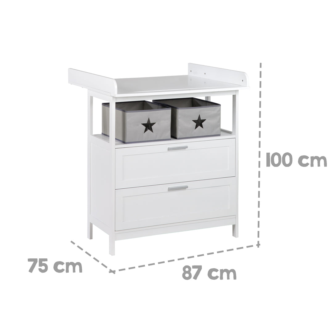 Conjunto de habitación, incluye cómoda para cambiar 'Hamburgo' y cuna de colecho 60 x 120 cm con somier