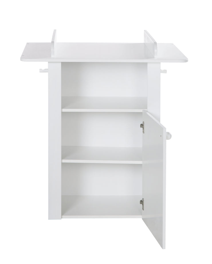 Wickelkommode 'Lotte' inkl. Wickelansatz, gefräst weiß, 1 Tür mit Soft Close, Wickelhöhe 90 cm