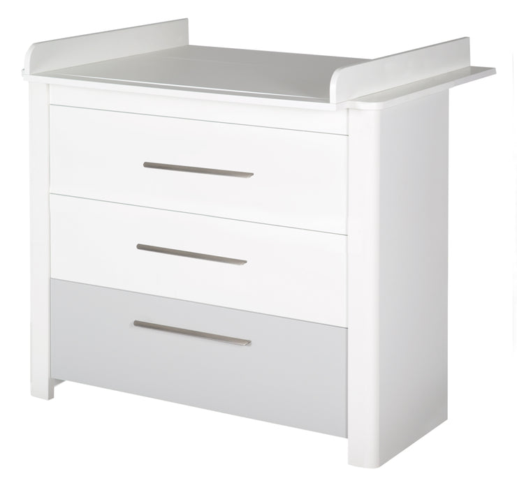 Wickelkommode 'Linus' mit Ansatz, 3 Schubladen, Wickelhöhe: 90 cm, HxBxT: 98 x 102 x 76/43 cm