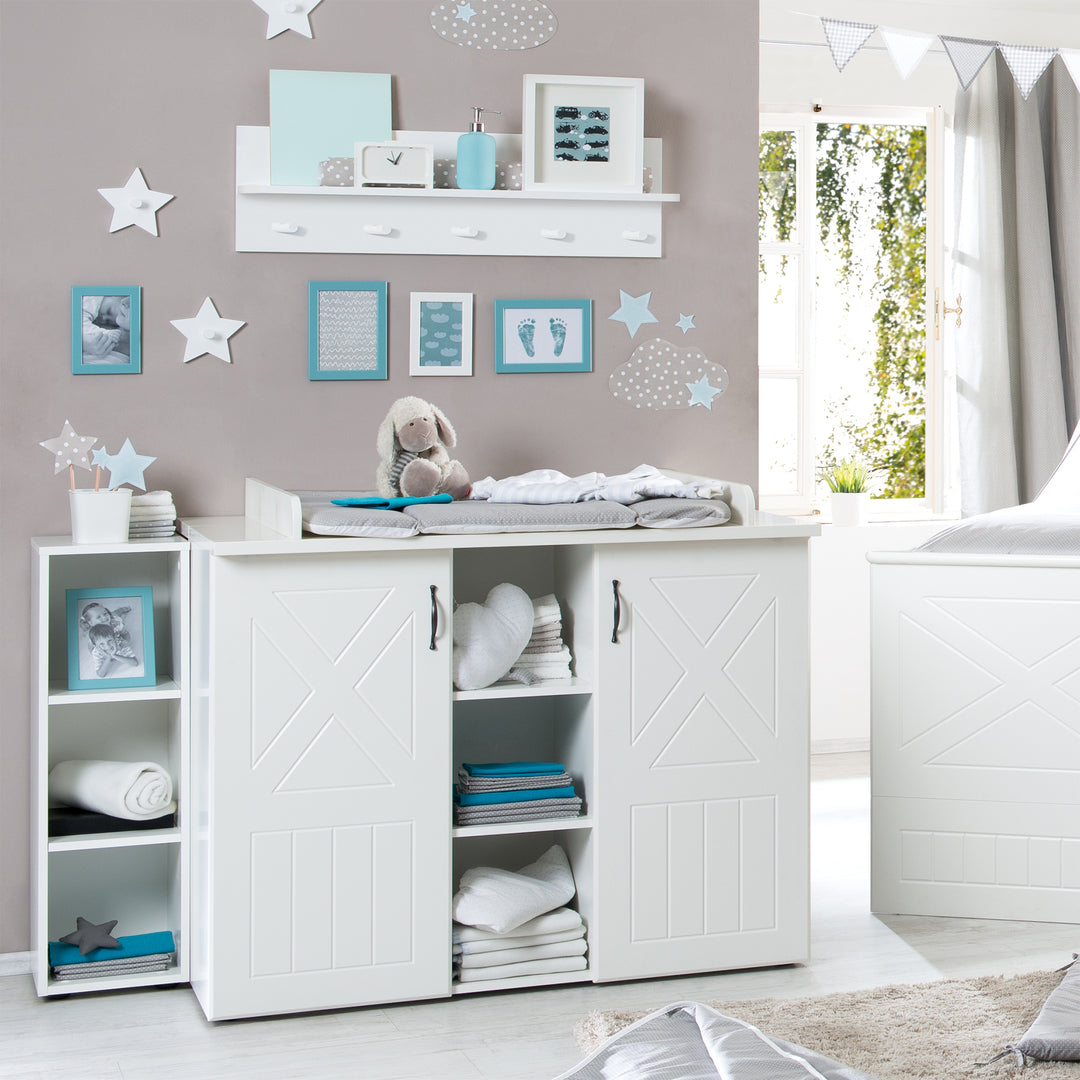 Komplettzimmer 'Constantin', inkl. Kombi-Bett 70 x 140 cm, Wickelkommode & 3-türigem Schrank