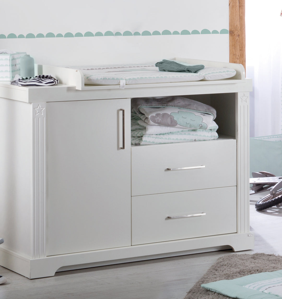 Cassettiera fasciatoio'Maxi', fasciatoio di alta qualità in stile country bianco