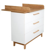 Wickelkommode 'Finn' mit Wickelansatz, Schubladendämpfung, 3 Schubladen, Wickelhöhe 94 cm