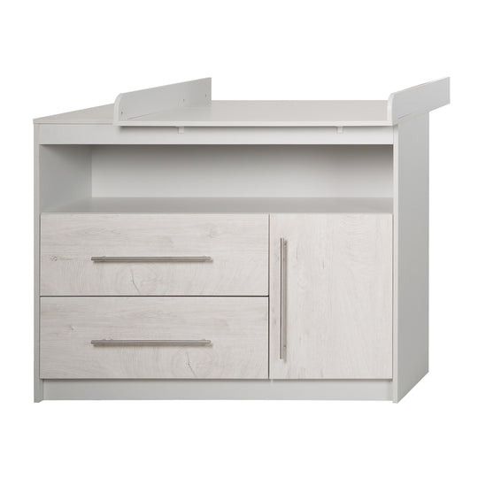 Set da camera per bambini 'Maren 2', incluso letto combi 70 x 140 cm, cambio petto & mobile a 3 porte, grigio chiaro/bianco