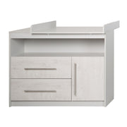 Children's room set 'Maren 2', incl. combi cot 70 x 140 cm, changing table & 3-door cupboard, light gray / white