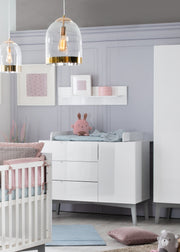 Kinderzimmerset 'Retro 2‘, inkl. Kombi-Bett 70 x 140 cm, Wickelkommode &  Schrank 3-türig