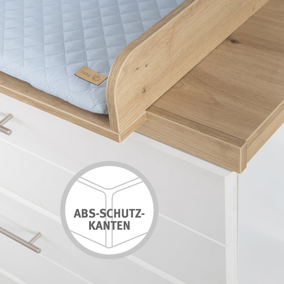 Juego de muebles 'Nele' 3 piezas, incluye cuna convertible de 70 x 140 cm, cómoda para cambiar pañales y armario de 3 puertas