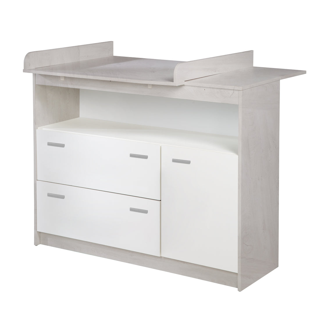 Juego de muebles 'Julia' 3 piezas, incluye cuna convertible de 70 x 140 cm, cómoda para cambiar pañales y armario de 3 puertas