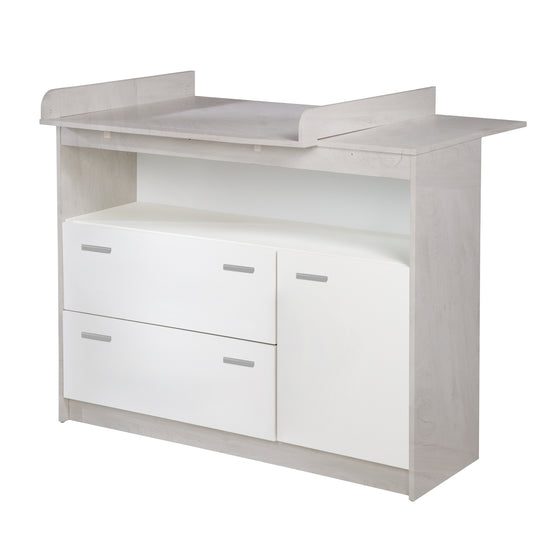 Juego de muebles 'Julia' 3 piezas, incluye cuna convertible de 70 x 140 cm, cómoda para cambiar pañales y armario de 3 puertas