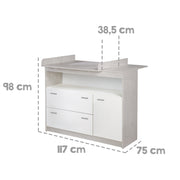 Ensemble de meubles «Julia» en 2 parties, y compris le lit pour enfants combi 70 x 140 cm et coffre d'enveloppement