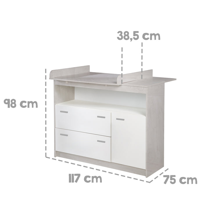 Ensemble de meubles "Julia" 2 pièces, incl. lit bébé 70 x 140 cm et une commode à langer