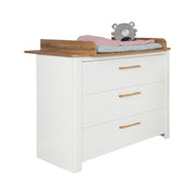 Furniture set 'Ava' 2-part, incl. Kombi children's bed 70 x 140 cm & wrapping table cabinet deep