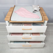 Furniture set 'Ava' 2-part, incl. Kombi children's bed 70 x 140 cm & wrapping table cabinet deep