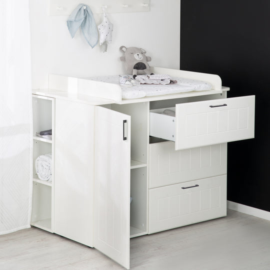 Kinderzimmerset 'Sylt' 3-teilig, inkl. Kombi-Bett 70 x 140 cm, Wickelkommode & Kleiderschrank