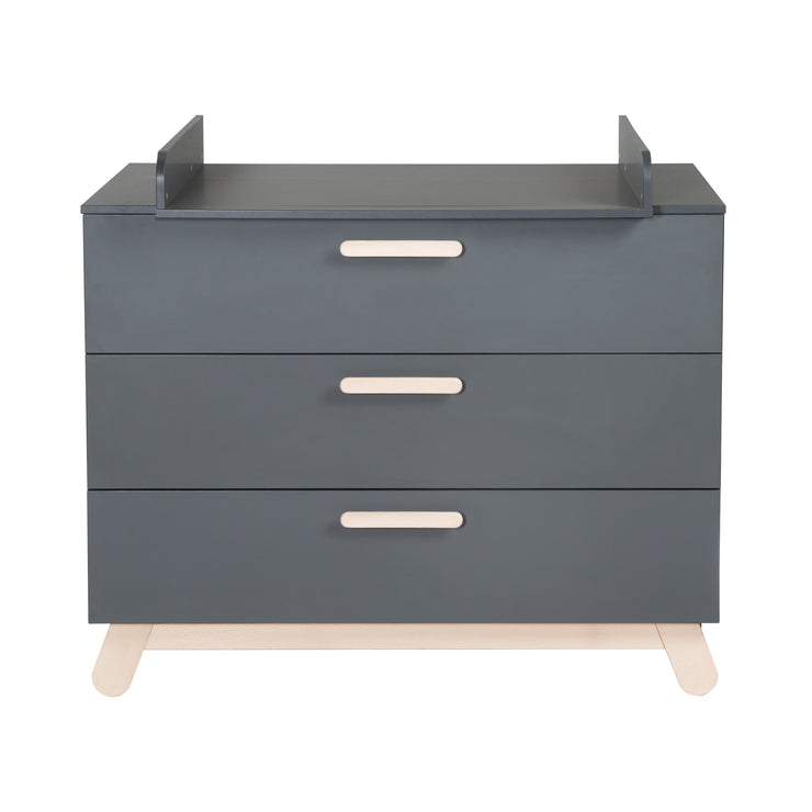 Changing Table Dresser 'Jara', anthracite, beech real wood feet & handles, changing height 93 cm