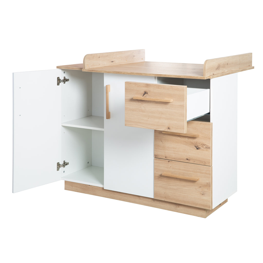 Changing Table 'Lion' Including Removable Attachment - 3 Drawers & 2 Doors