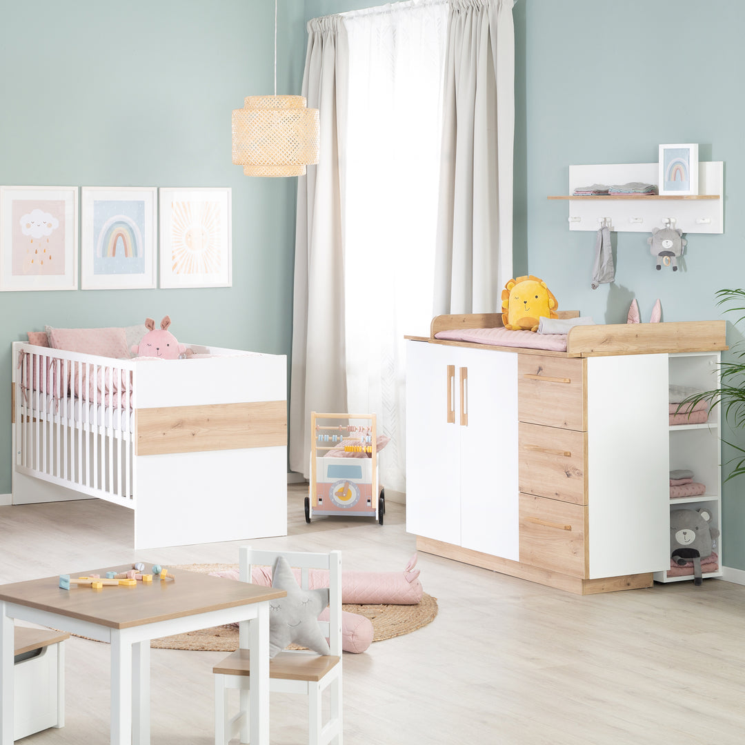 Changing Table 'Lion' Including Removable Attachment - 3 Drawers & 2 Doors