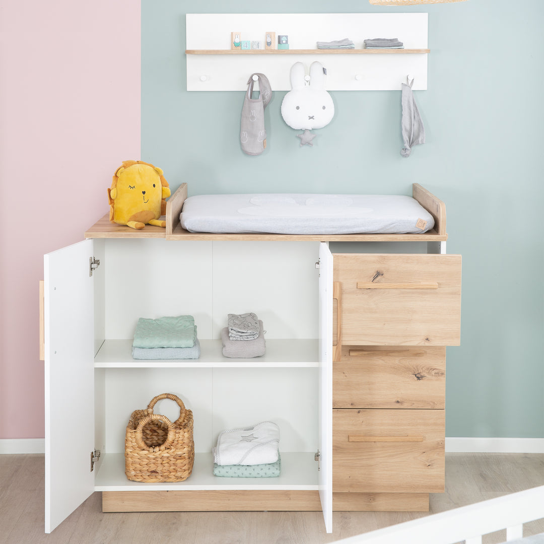 Changing Table 'Lion' Including Removable Attachment - 3 Drawers & 2 Doors