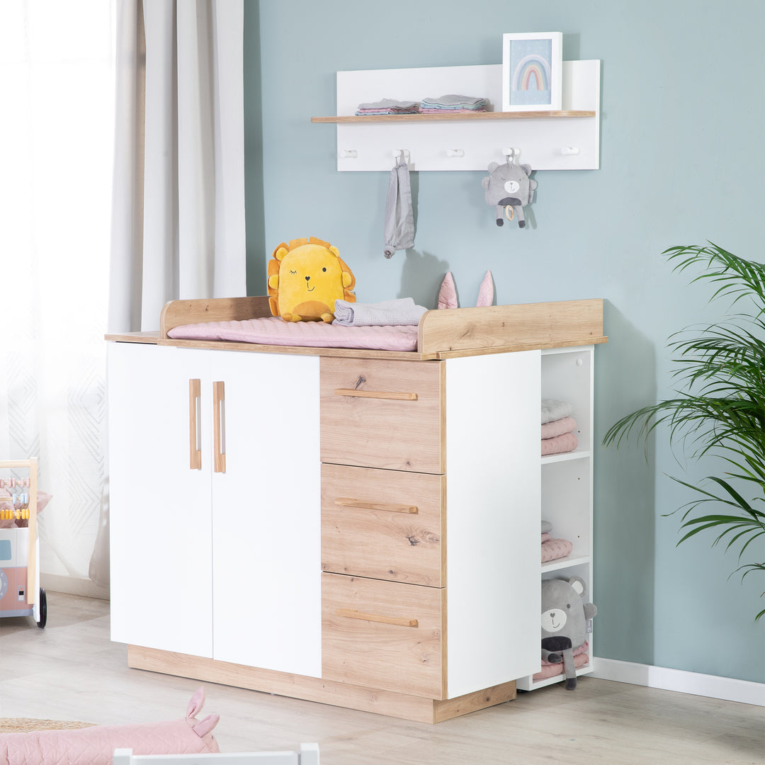 Changing Table 'Lion' Including Removable Attachment - 3 Drawers & 2 Doors