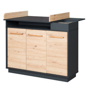 Changing dresser 'Lenn' incl. open compartments, anthracite / 'Artisan oak' wood decor