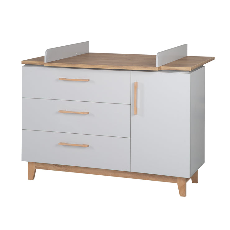 Cassetto di cassetti "Caro" con pannolino, chiusura morbida, 1 porta, 3 cassetti, altezza avvolgimento 94 cm