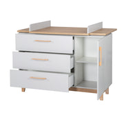 Cassetto di cassetti "Caro" con pannolino, chiusura morbida, 1 porta, 3 cassetti, altezza avvolgimento 94 cm
