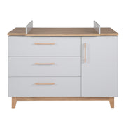 Cassetto di cassetti "Caro" con pannolino, chiusura morbida, 1 porta, 3 cassetti, altezza avvolgimento 94 cm