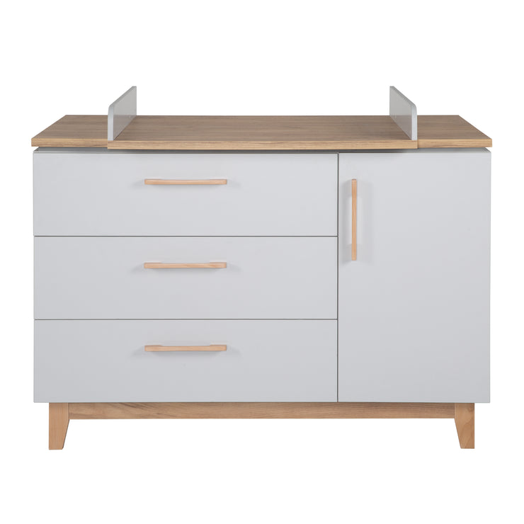 Cassetto di cassetti "Caro" con pannolino, chiusura morbida, 1 porta, 3 cassetti, altezza avvolgimento 94 cm