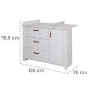 Commode "Mila" incl. table à langer, fermeture progressive, hauteur à langer 90,5 cm