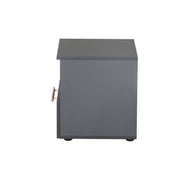 Bedtable 'Jara' - 1 cassetto, 1 soggetto aperto - antracite - manico in faggio -echo