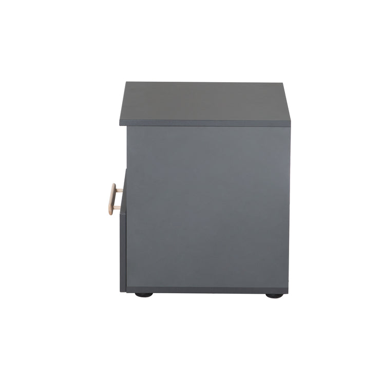 Bedtable 'Jara' - 1 cassetto, 1 soggetto aperto - antracite - manico in faggio -echo