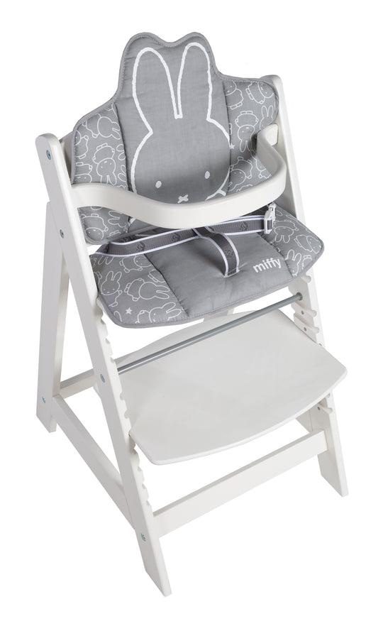 Trona Sit Up FUN + bandeja para comer + cojín de asiento miffy® - Madera natural